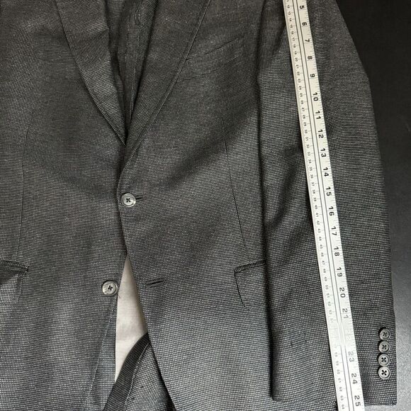 Hart Schaffner & Marx Sport Coat Blazer 44R Mens Gray Birdseye 100% Wool - Picture 6 of 13